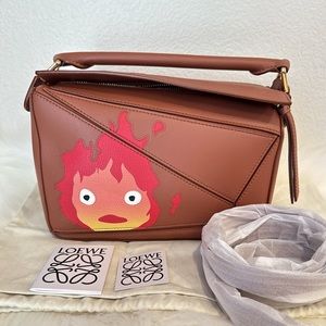 LOEWE x Howls Calcifer Small Puzzle Bag In Satin Calfskin